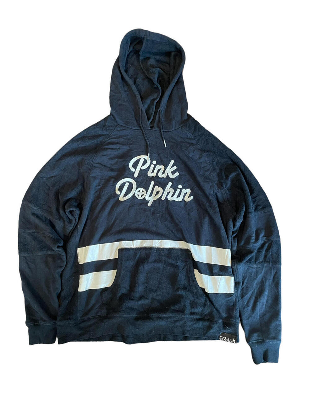 Pink Dolphin Black White Pullover Hoodie Jacket Women’s Size 2XL Vintage